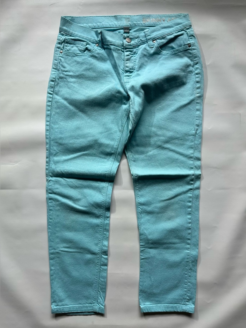New York & Company Turquoise Low Rise Skinny Ankle Jeans Size 4